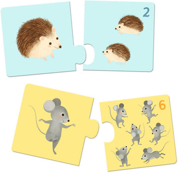 Puzzle de asociación "Baby animals" - Djeco