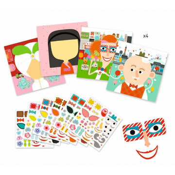Láminas para decorar con pegatinas "Todos diferentes" - Djeco