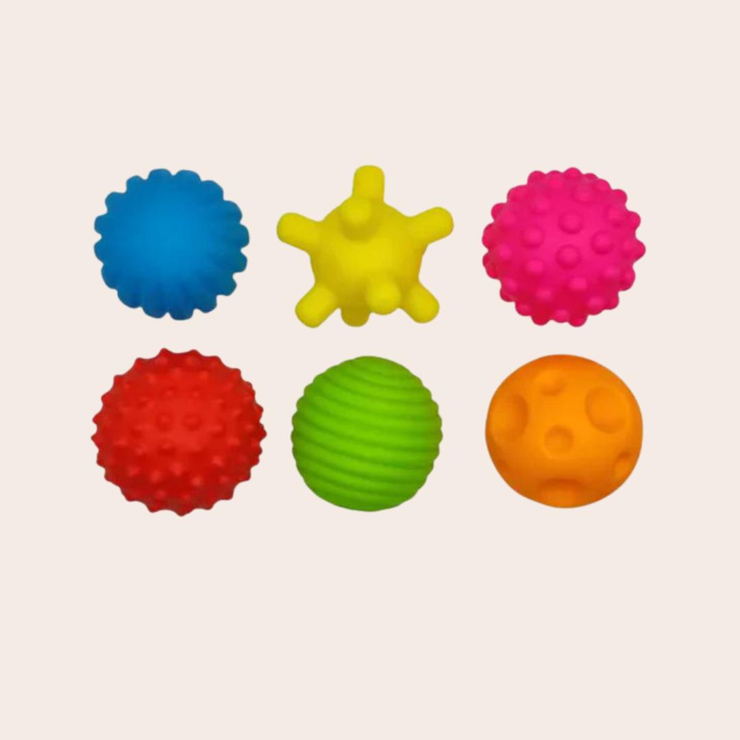 Pack 6 pelotas sensoriales  Ecotribu juguetes sostenibles