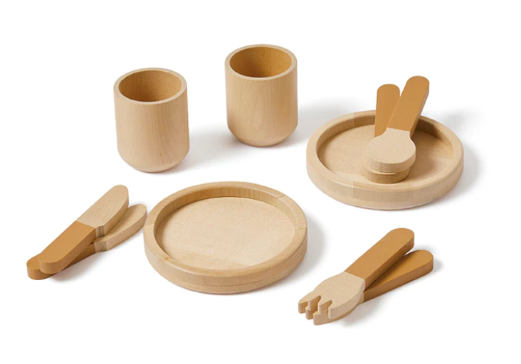 Set de Vajilla de Madera de Juguete