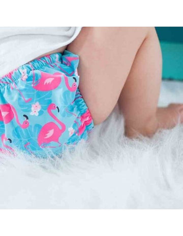 Conjunto de bañador pañal + gorrito flameco - Zoocchini