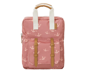 Mochila mini pájaros rosa Fresk