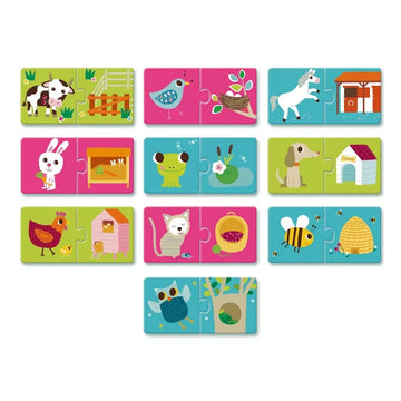 Puzzle de asociación "Hábitats" - Djeco