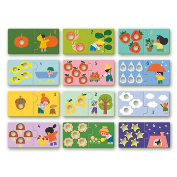 Puzzle de asociación "Primeras cifras" - Djeco