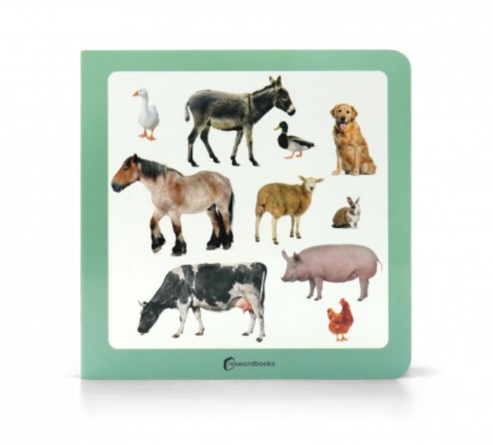 Libro imágenes reales Animales de granja 2 - Nowordbooks