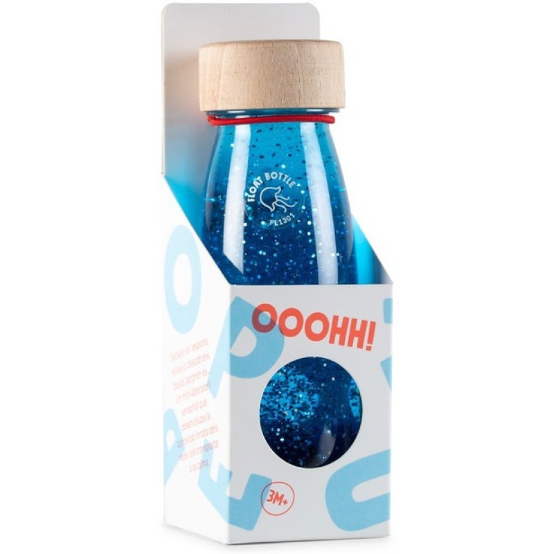 Botella Sensorial Petit Boum flotante azul