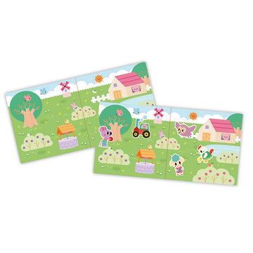 Pegatinas granja y bosque reposicionables - Janod