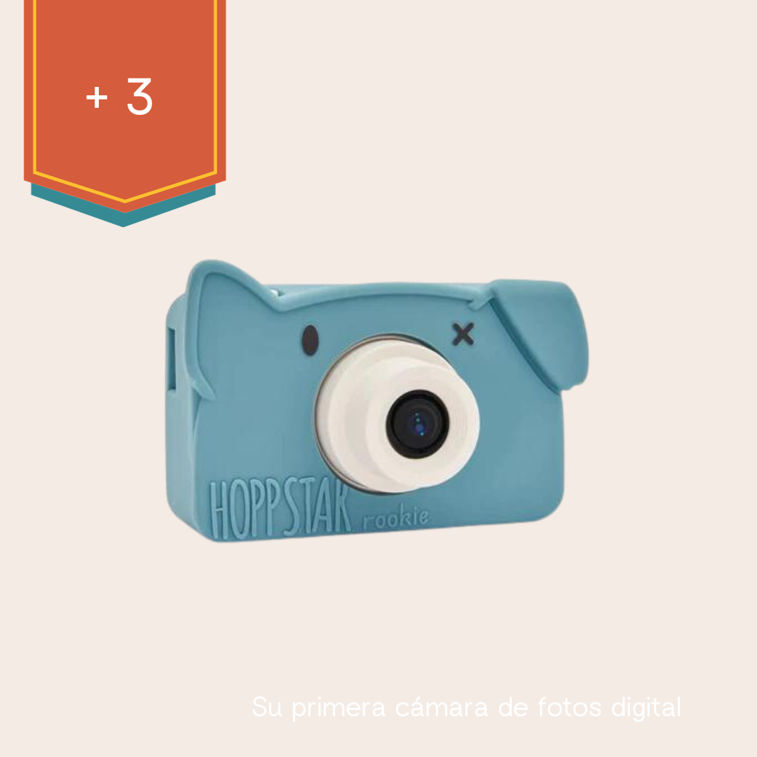 cámara digital infantil Hoppstar Rookie azul ecotribu crianza sostenible y juegos