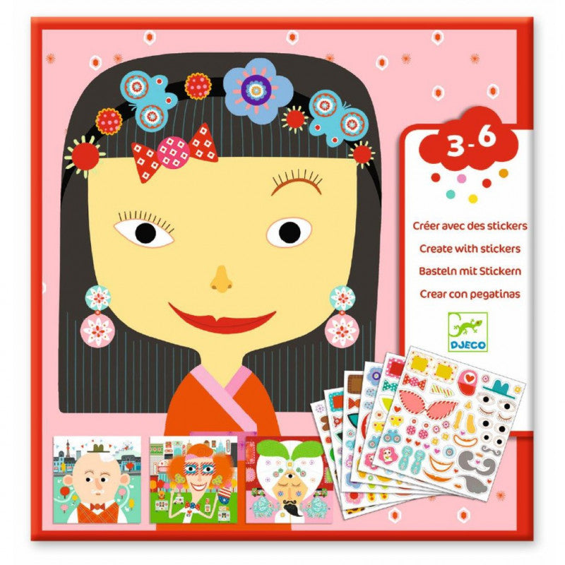 Láminas para decorar con pegatinas "Todos diferentes" - Djeco