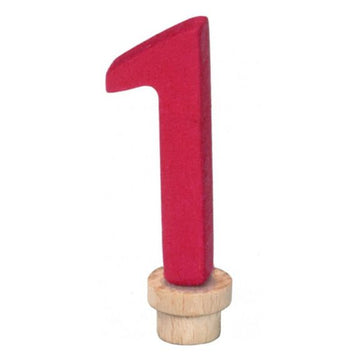 Número 1 (uno) de madera para anilla de cumpleaños Waldorf