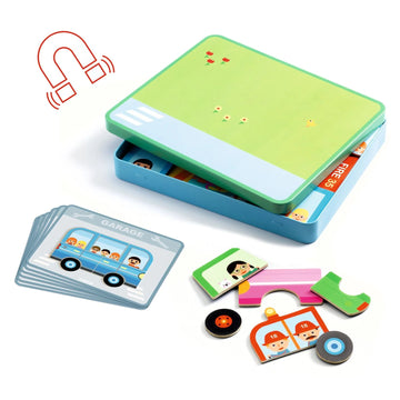 Juego magnético mix and match vehículos - Djeco