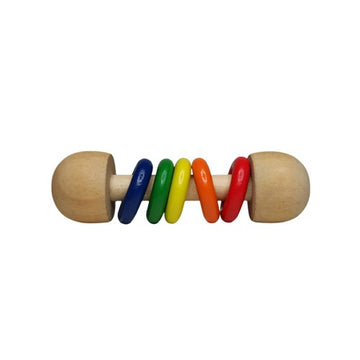 Mini sonajero de madera con anillas de colores - Diverkion