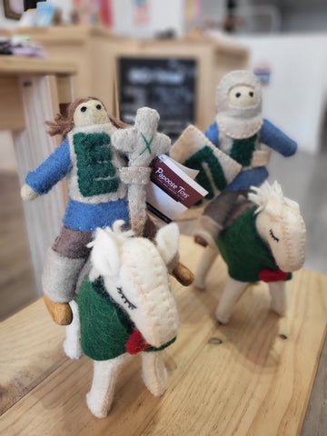 Caballo y ginete de fieltro - Papoose Toys