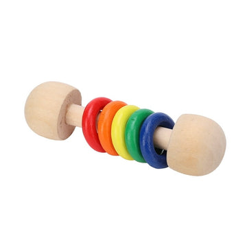 Mini sonajero de madera con anillas de colores - Diverkion