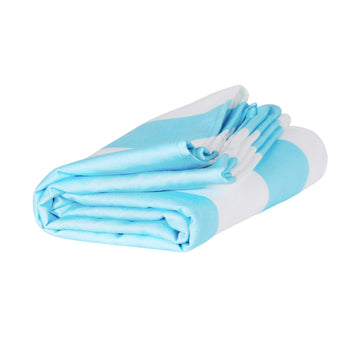 Toalla de playa 160x90 rayas azul cielo - Dock&Bay