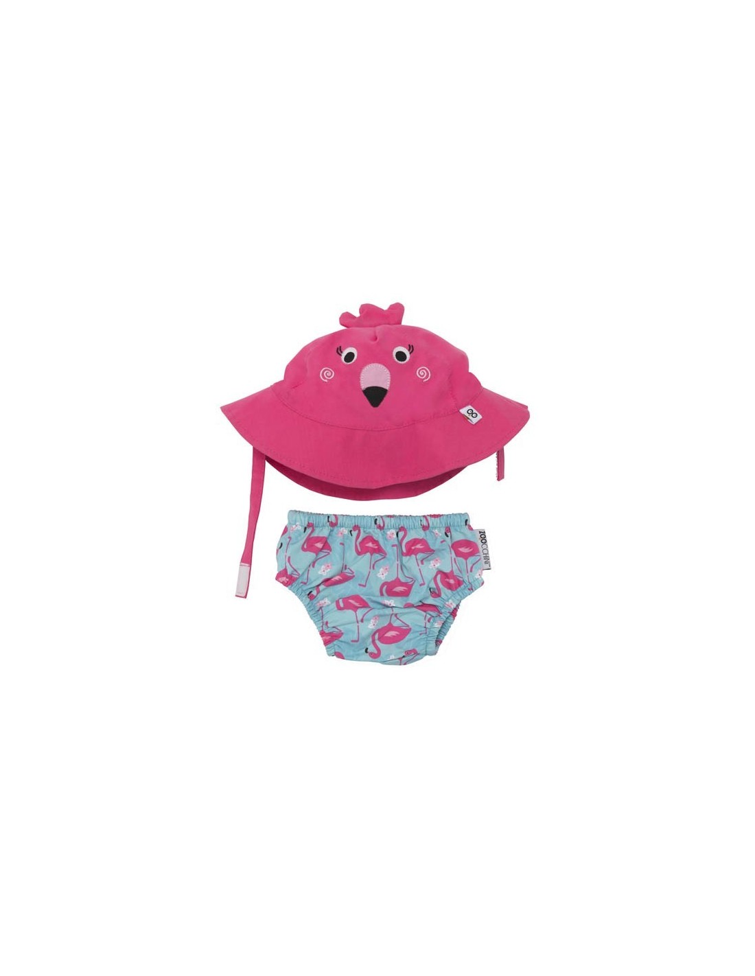 Conjunto de bañador pañal + gorrito flameco - Zoocchini